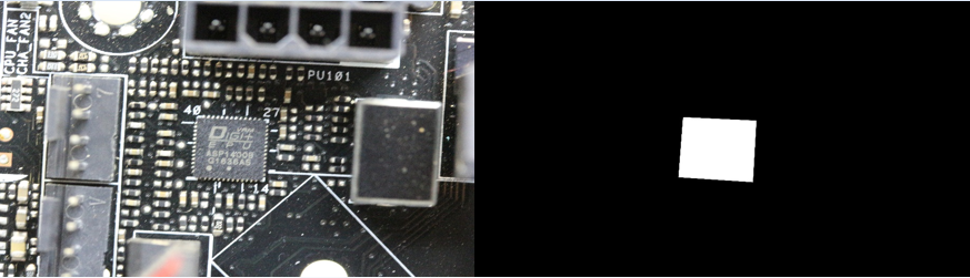 Пример изображения и соответствующей маски